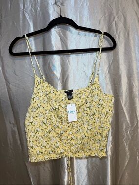 Rue 21 Cropped Plus Size Yellow Floral Cami Size 2XL